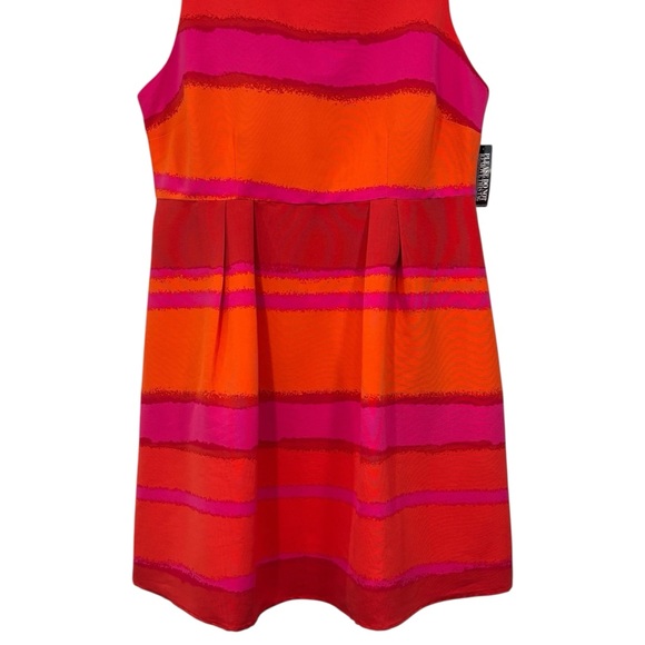 NY&C Color Block Striped Fit & Flare Women’s Pleated Sleeveless Dress 2X NWT - Picture 4 of 12